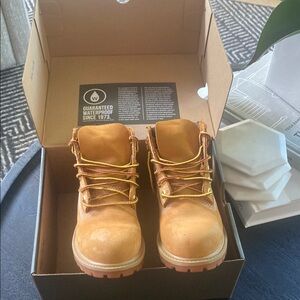 Timberland Tan Boots with Nubuck Construction and Padded Collar